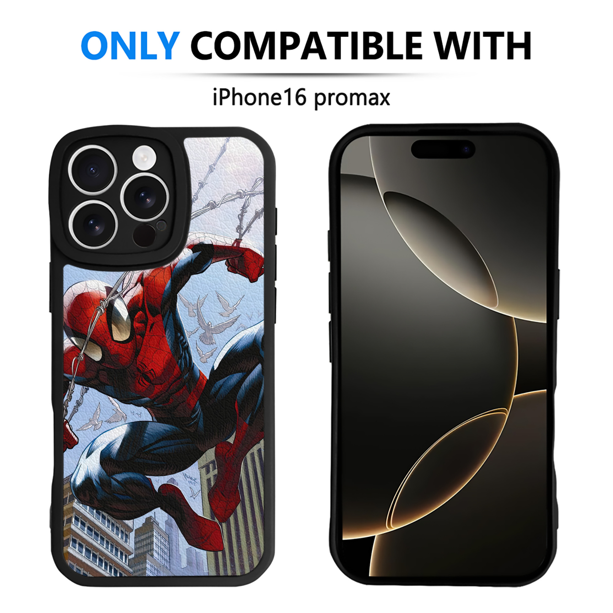 （画像用） Spider Man スパイダーマン 【iPhone 16シリーズ対応】シリコンスマホケース（レザー調） 材質：シリコン
